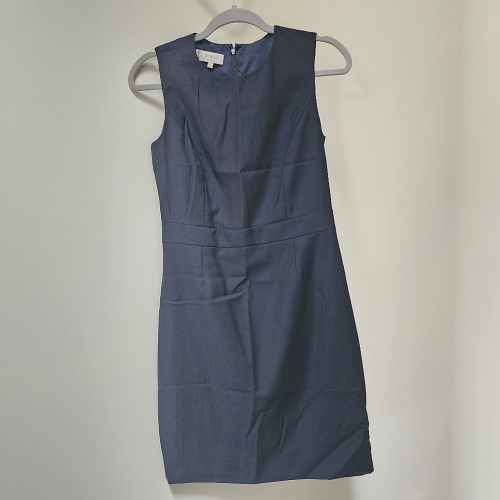 Hobbs London - Jemima Navy Blue Wool Blend Mini Dress - sz 6
